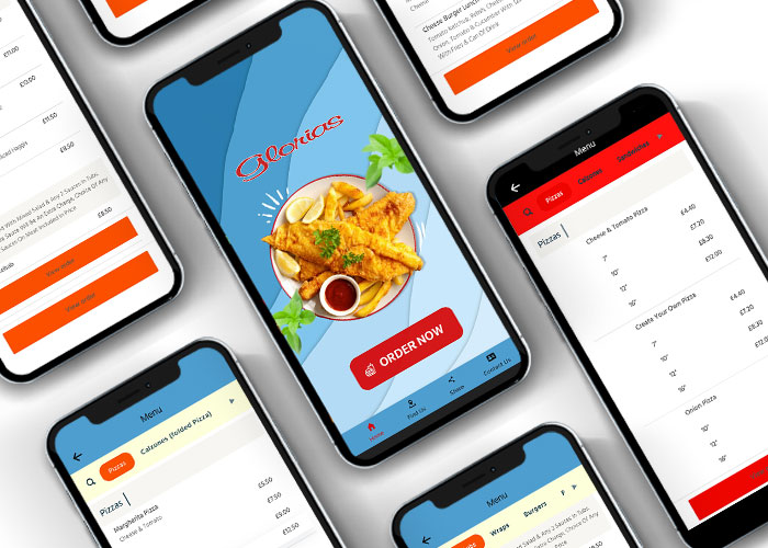 Glorias Fast Food Bonnyrigg App Mockup